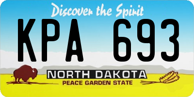 ND license plate KPA693
