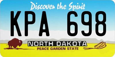 ND license plate KPA698