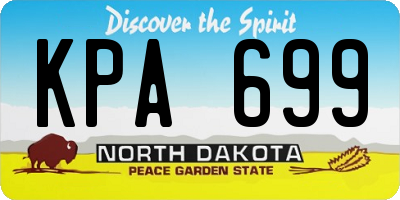 ND license plate KPA699