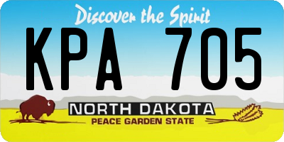 ND license plate KPA705