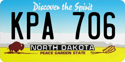 ND license plate KPA706