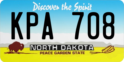 ND license plate KPA708
