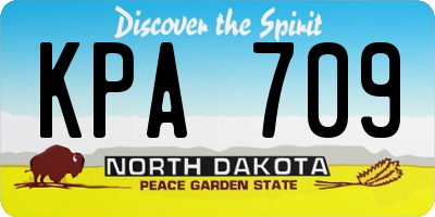 ND license plate KPA709