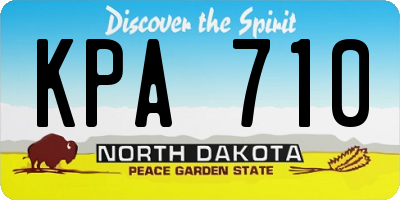 ND license plate KPA710