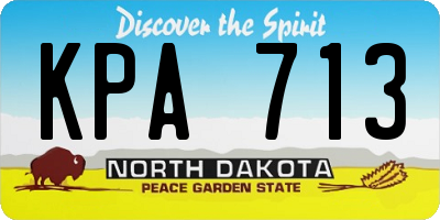 ND license plate KPA713