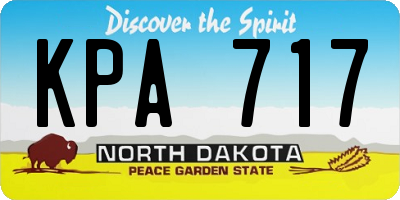 ND license plate KPA717