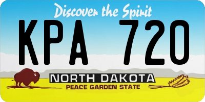 ND license plate KPA720