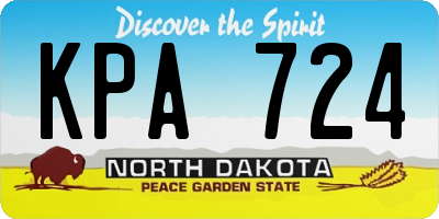 ND license plate KPA724