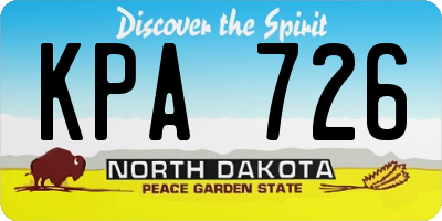 ND license plate KPA726