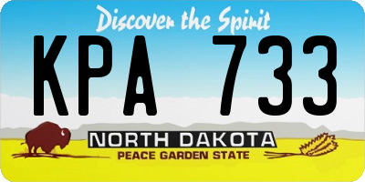 ND license plate KPA733