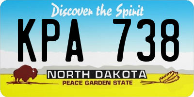 ND license plate KPA738