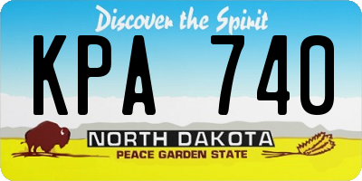 ND license plate KPA740