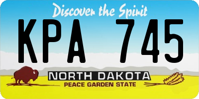 ND license plate KPA745