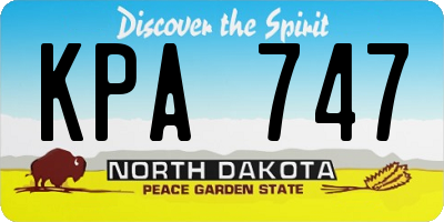 ND license plate KPA747