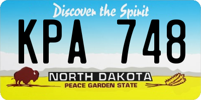 ND license plate KPA748