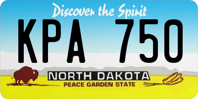ND license plate KPA750