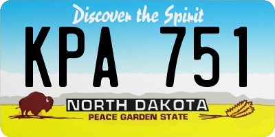 ND license plate KPA751