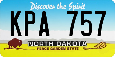 ND license plate KPA757