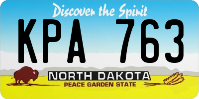 ND license plate KPA763