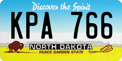 ND license plate KPA766