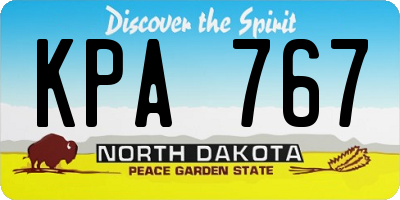 ND license plate KPA767