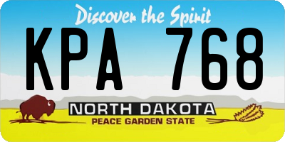 ND license plate KPA768