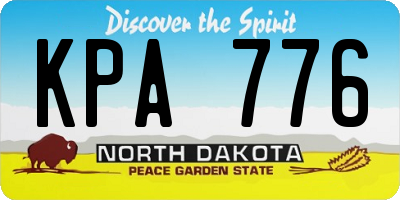 ND license plate KPA776