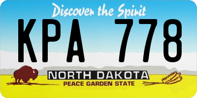 ND license plate KPA778
