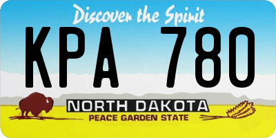 ND license plate KPA780