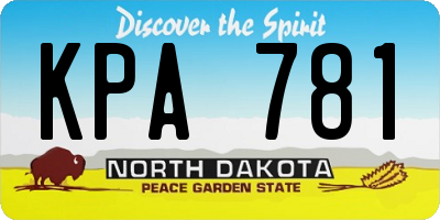 ND license plate KPA781