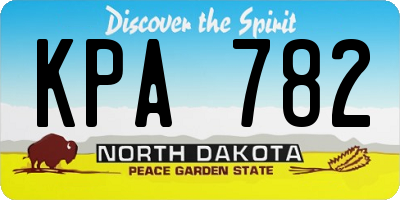 ND license plate KPA782