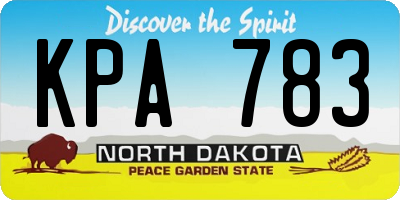 ND license plate KPA783