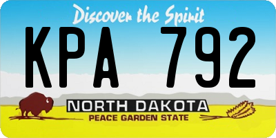 ND license plate KPA792