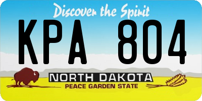 ND license plate KPA804