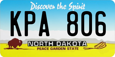 ND license plate KPA806