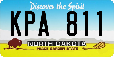 ND license plate KPA811