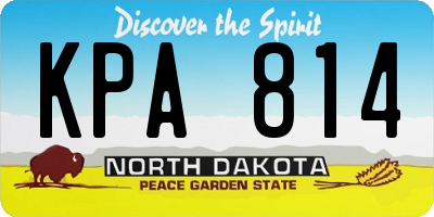 ND license plate KPA814
