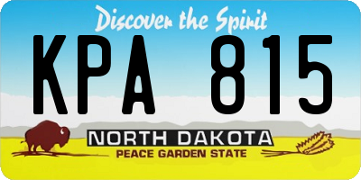 ND license plate KPA815