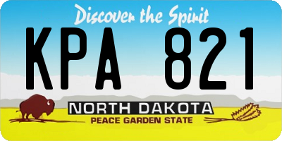 ND license plate KPA821