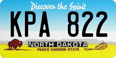 ND license plate KPA822