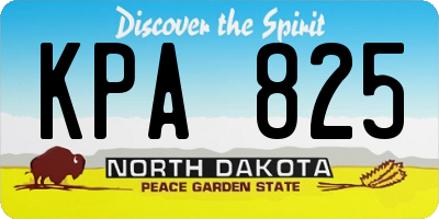 ND license plate KPA825