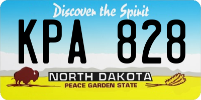 ND license plate KPA828