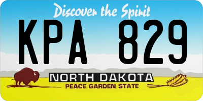 ND license plate KPA829