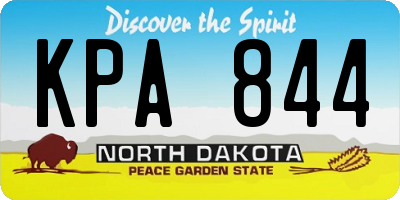 ND license plate KPA844