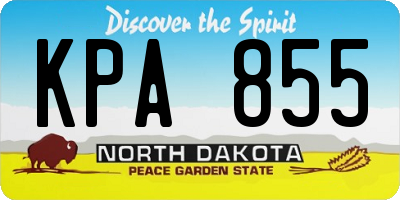 ND license plate KPA855