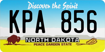 ND license plate KPA856