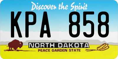 ND license plate KPA858