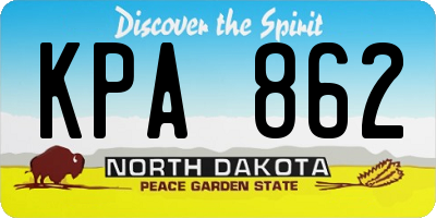 ND license plate KPA862