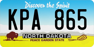 ND license plate KPA865
