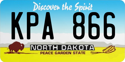 ND license plate KPA866